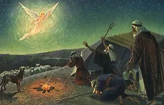 angel visits shepherds on first Christmas