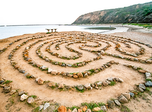 labyrinth on a beach