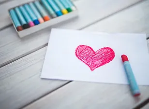 heart drawn with crayon